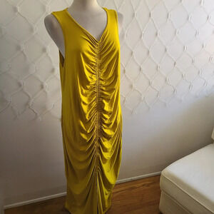 Future Collective Dress / Olive Oil / Rusched / Size 1X